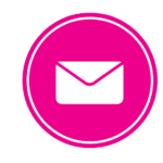 An email icon in a pink circle.