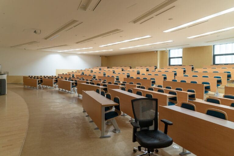 A large lecture hall.